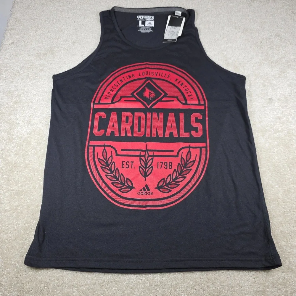 Adidas Climalite St. Louis Cardinals Tank Shirt Mens Size L Black Red Logo NWT